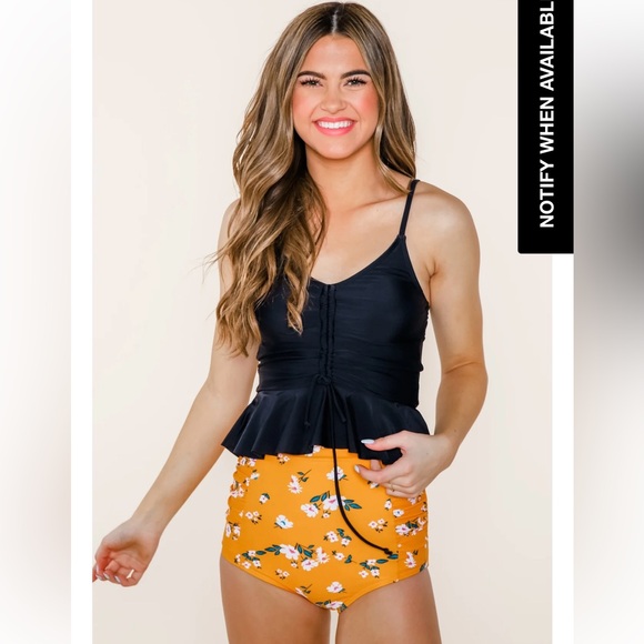 Coral Reef Swim Black Phi Phi Top Women’s Size Medium - Picture 1 of 4